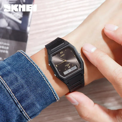 SKMEI 1604 Luxury Digital Watch – Dual Display Sports Quartz for Men & Women, Waterproof Wristwatch