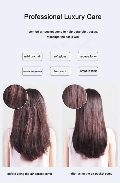 Girls Airbag Hairbrush — Wet & Curly Hair Detangling Comb, Scalp Massage Tool for Salon Styling