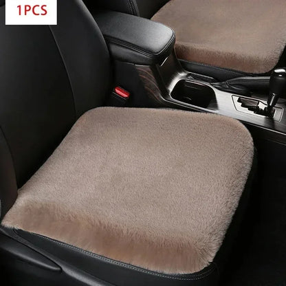 Plush Rabbit Fur Car Seat Cushion - Thick Warm Winter Driver & Passenger Seat Cover