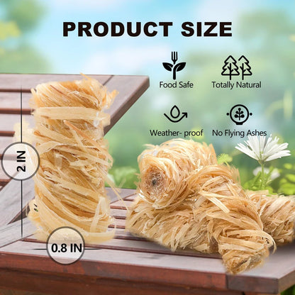Natural Wood Fire Starters - Waterproof Campfire, BBQ, Grill, Fireplace and Wood Stove Charcoal Starters 30/60pcs
