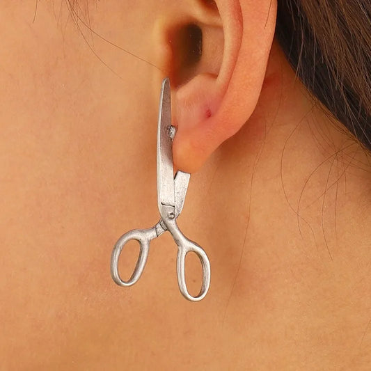 Retro Scissors Stud Earrings - Creative Hip Hop Style Women’s Party Fashion Jewelry Gift