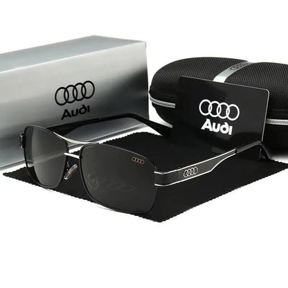 Audi UV400 Polarized Rectangle Sunglasses – Anti-Glare Driving & Motorcycle Glasses for Men & Women (Cycling, Model 553)