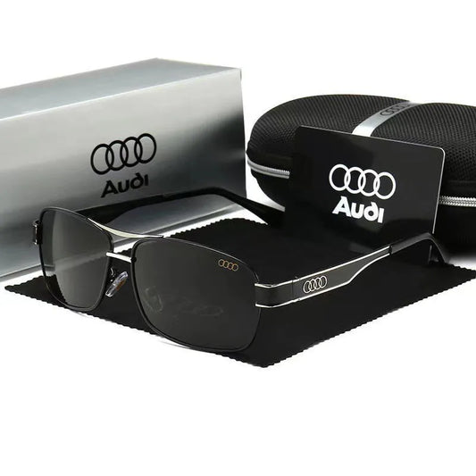 Audi UV400 Polarized Rectangle Sunglasses – Anti-Glare Driving & Motorcycle Glasses for Men & Women (Cycling, Model 553)