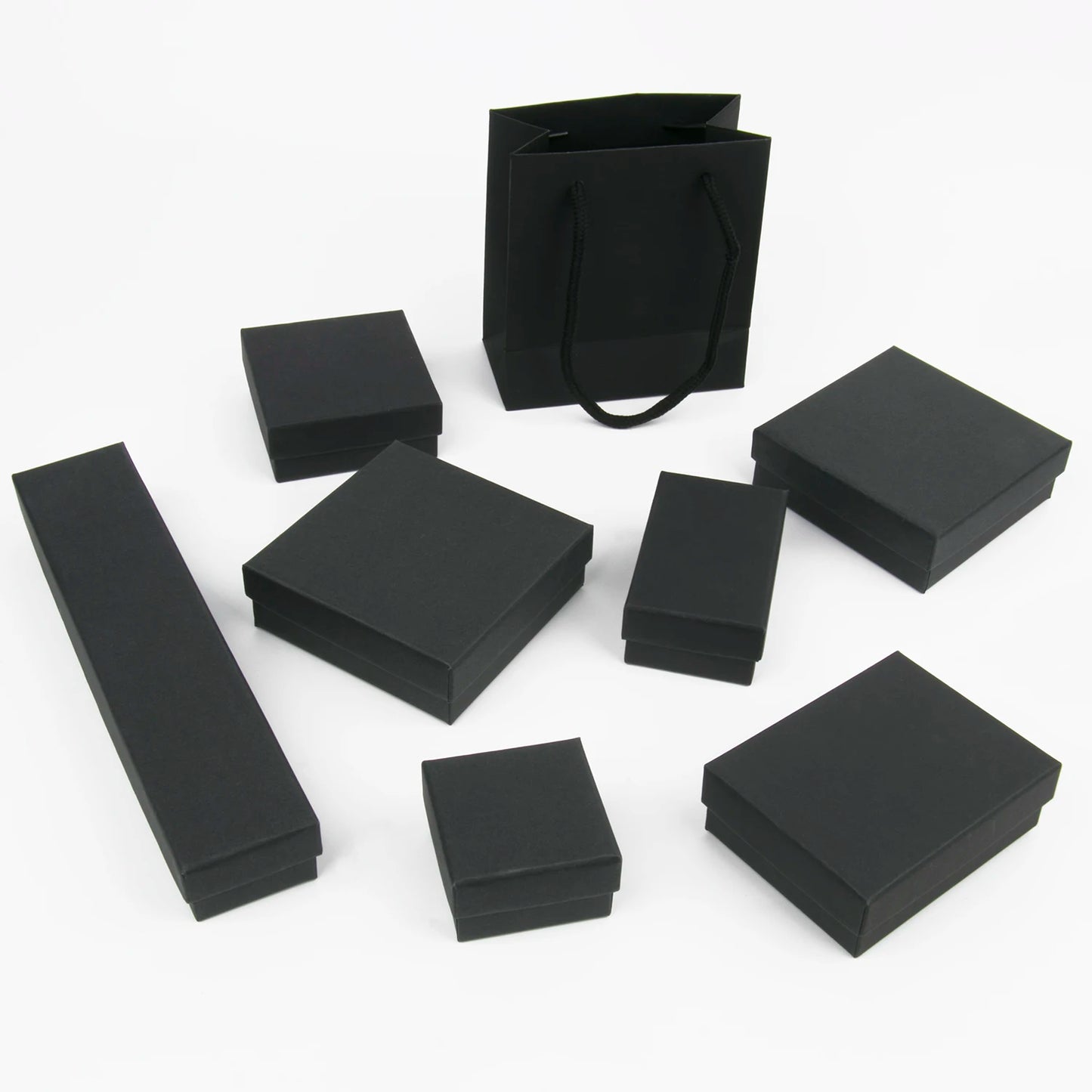 Black Square Jewelry Gift Box Organizer — Display & Packaging for Rings, Earrings, Necklaces, Bracelets, Brooches
