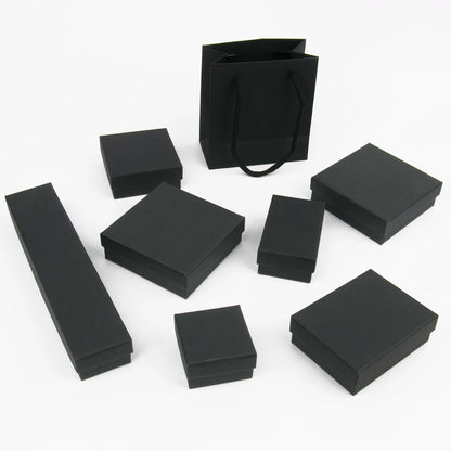 Black Square Jewelry Gift Box Organizer — Display & Packaging for Rings, Earrings, Necklaces, Bracelets, Brooches