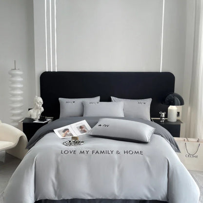 Nordic Luxury Egyptian Cotton Bedding Set - King, Queen, Double, Twin Size with Sheet, Duvet Cover & Pillowcases