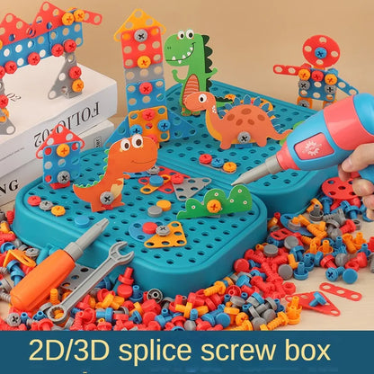 211PCS Kids Pretend Tool Kit - DIY Repair Toolbox with Toy Screwdriver & Educational Montessori Learning Games