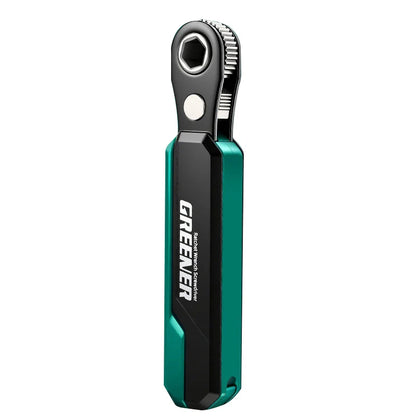 GREENER 72-Tooth Reversible Ratchet Wrench - 1/4-Inch Hex Drive Quick-Release CR-V Steel Tool for Auto & Home Repair