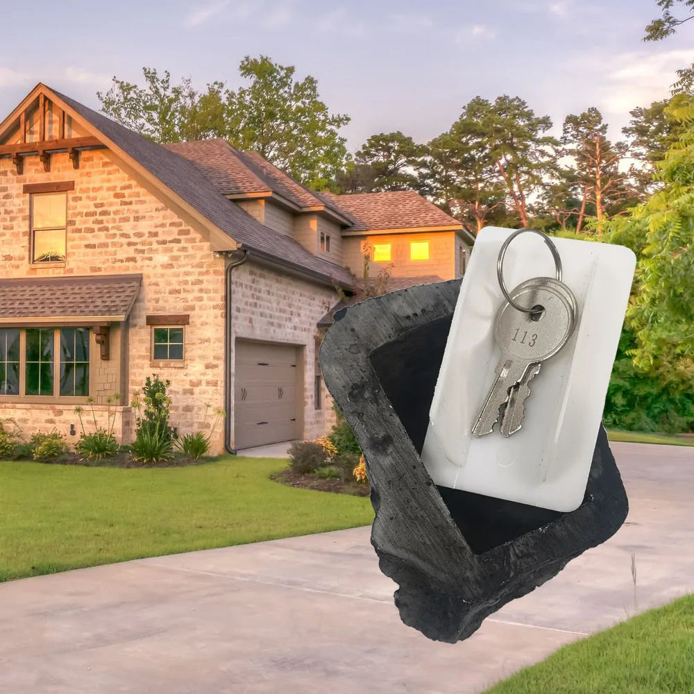 Outdoor Garden Stone Hide-a-Key: Realistic Camouflage Diversion for Geocaching and Security
