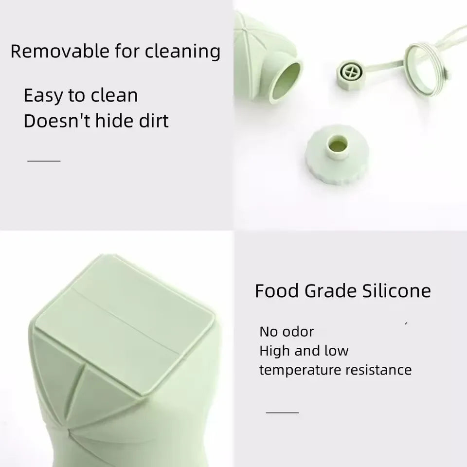 600ML Collapsible Silicone Cup - Portable Foldable Travel Water Bottle for Outdoor Use with Food-Grade Material