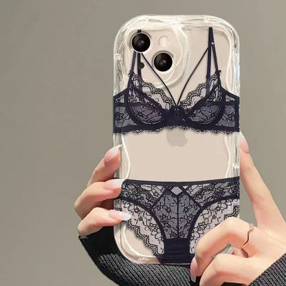 Lace Pattern iPhone Case - Transparent Protective Cover for iPhone 11–16 Series