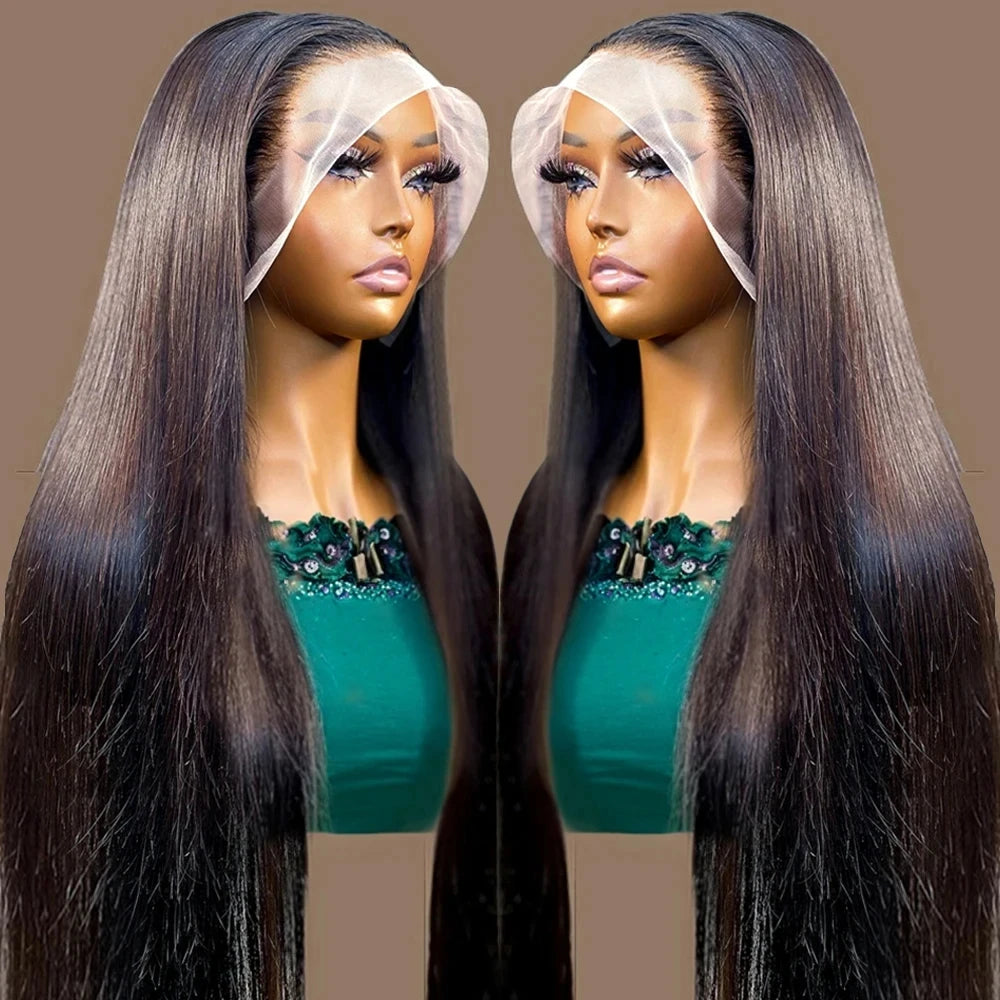 HD 360 Full Lace Wig – 36 Inch Bone Straight Pre-Plucked 13x6 Human Hair Lace Frontal Wig for Women