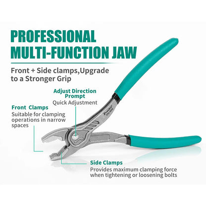 Pro’sKit PN-808 8-Inch Multifunctional Pliers - Adjustable Water Pump, Pipe & Groove Joint Pliers