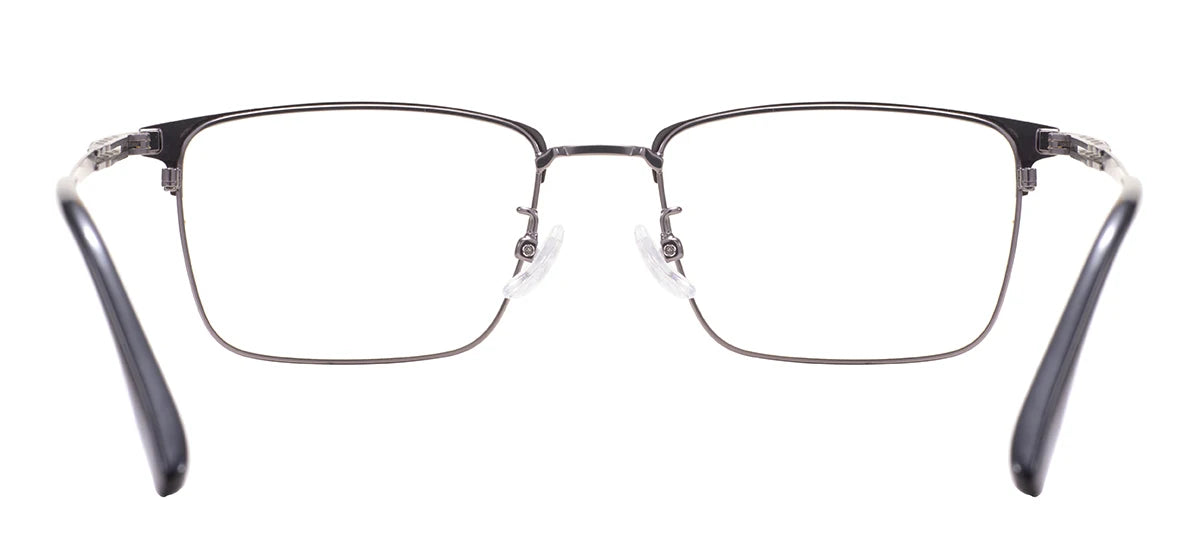 Comfortable Rectangular Men’s Business Glasses – Full Rim Browline Metal Frame for Optical Prescription Lenses