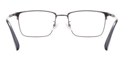 Comfortable Rectangular Men’s Business Glasses – Full Rim Browline Metal Frame for Optical Prescription Lenses