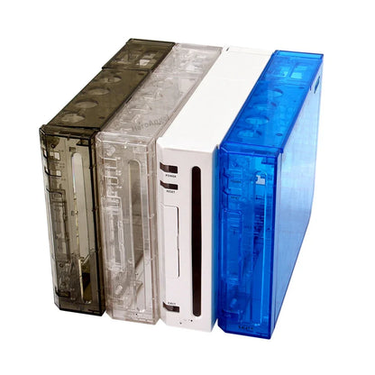 11 Colors Replacement Full Case Cover for Wii Game Console – Black, White, Blue, Transparent Housing Shell with Buttons & Retail Packing