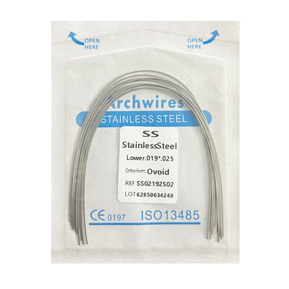 10PCS Dental Orthodontic Arch Wire Set - Stainless Steel Round & Rectangular Dentist Ovoid Form Material