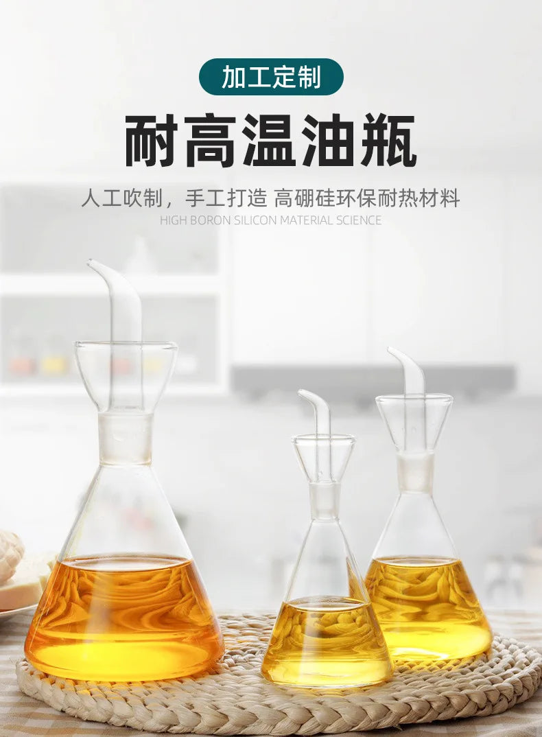 High Borosilicate Glass Oil & Vinegar Pot – Leak-Proof Kitchen Seasoning Bottle