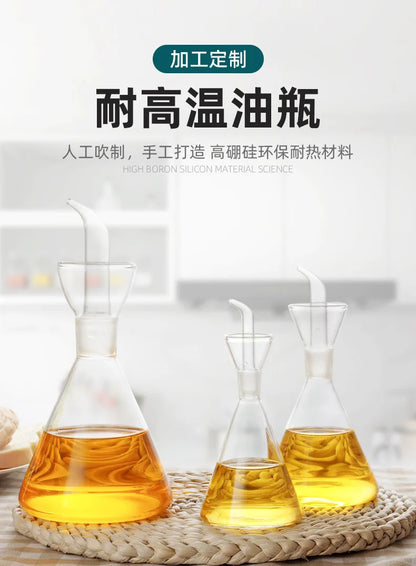 High Borosilicate Glass Oil & Vinegar Pot – Leak-Proof Kitchen Seasoning Bottle