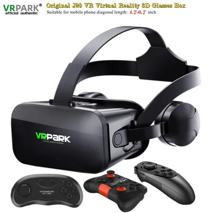 Original J20 4K VR Headset - 3D Virtual Reality Glasses Box with Stereo & Rocker for iOS/Android Phones up to 6.7"