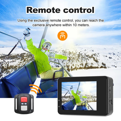 5K Action Camera – 4K60FPS, EIS, Dual Screen, 170° Wide Angle, 30M Waterproof Sport Camera with Remote Control