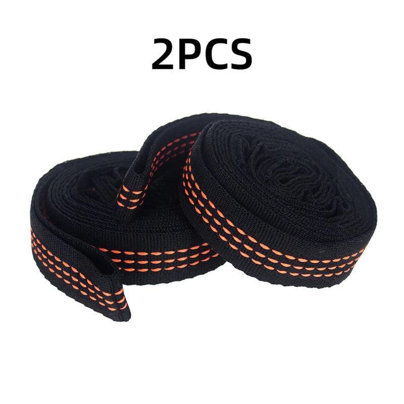 2pcs Heavy-Duty Hammock Straps - 600lb Breaking Strength Polyester Suspension Ropes with 5 Rings