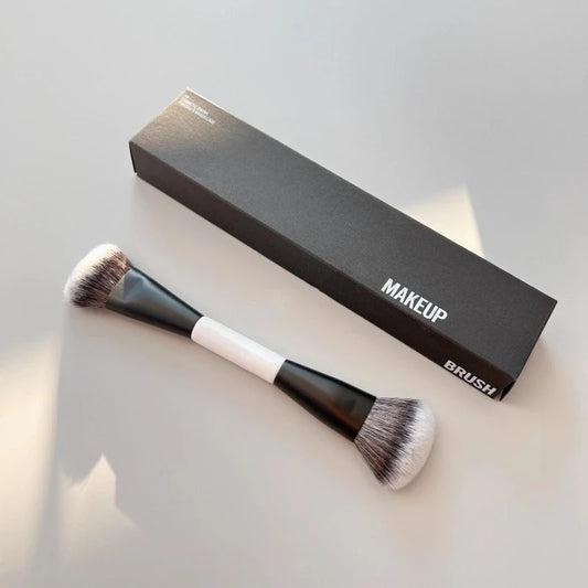 F4 Dual-Ended Makeup Brush – Foundation, Powder, Blush, Contour & Eyeshadow Concealer Brush