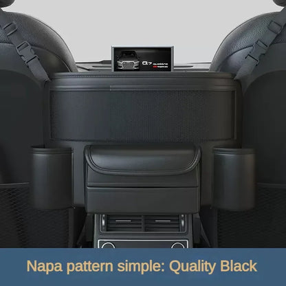 Car Seat Middle Hanger Storage Bag – Luxury Auto Handbag Holder, Tissue Pockets, and Seat Organization Bag