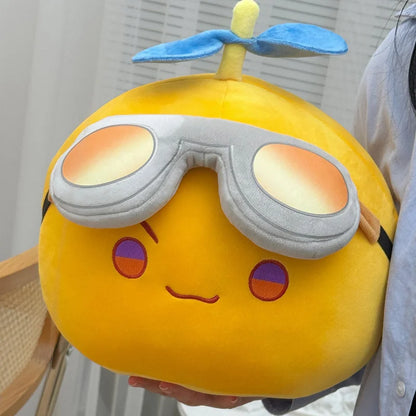 Cartoon Plush Yellow Goggles Doll Pillow – Soft Bamboo Dragonfly Cushion Toy, Cute Gift for Children
