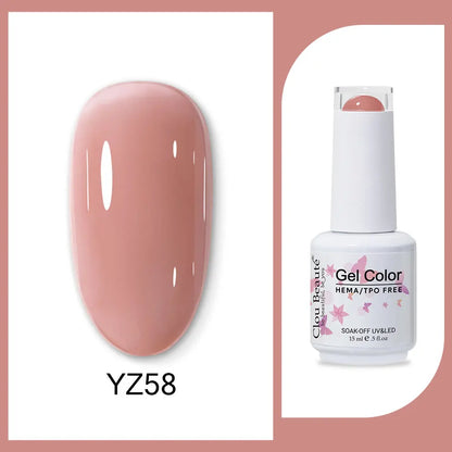 Clou Beaute 15ml Gel Nail Polish Set – Red Black White Green Neon UV Soak-Off Semi-Permanent Nail Varnish Base & Velvet Top Coat