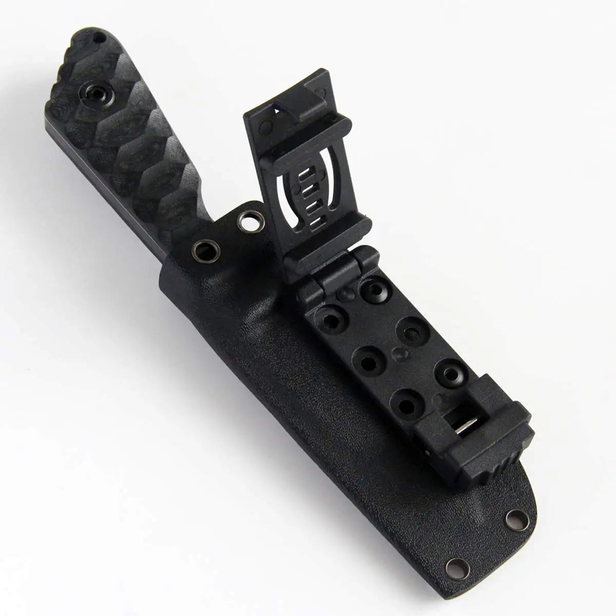 KYDEX Scabbard Waist Clip Knife Sheath - Utility EDC Holster with Belt Buckle for Camping & Mag Pouches