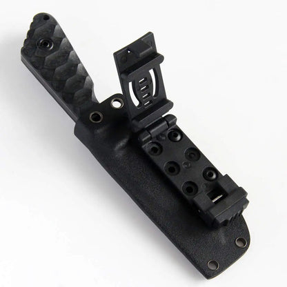 KYDEX Scabbard Waist Clip Knife Sheath - Utility EDC Holster with Belt Buckle for Camping & Mag Pouches
