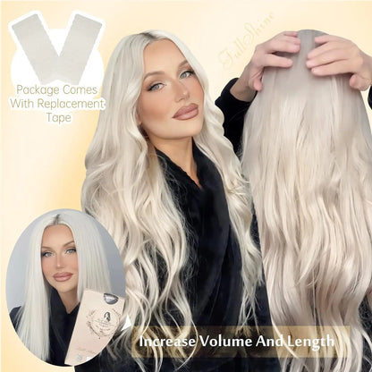 Full Shine Blonde Tape-In Hair Extensions – 100% Remy Human Hair, Double-Sided, Straight, Silky & Comfortable for Women