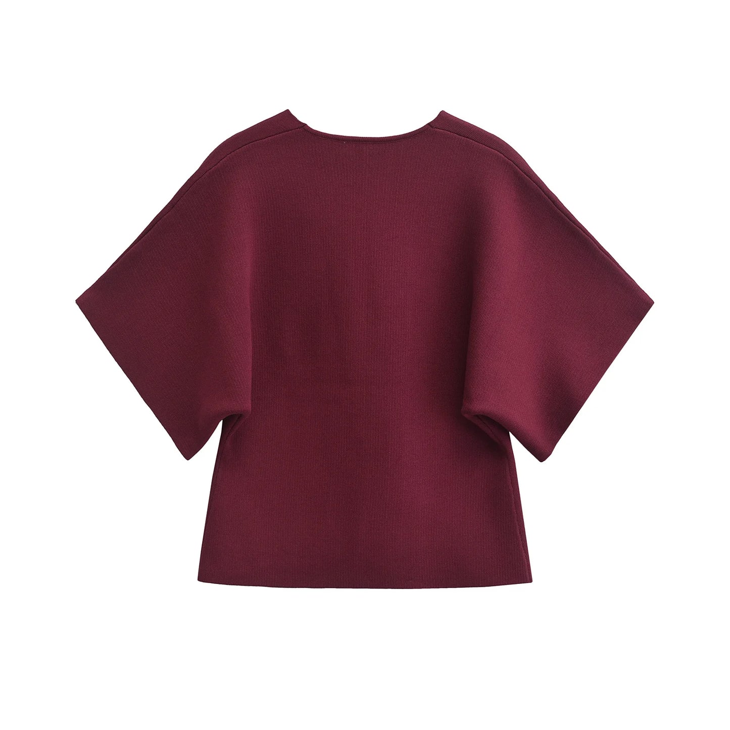 2024 Women’s Casual V-Neck Short Sleeve Knitted Top – Simple Plain Autumn Fashion