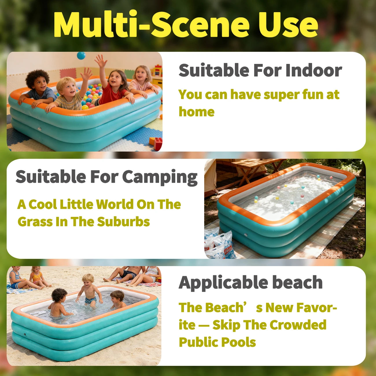Heavy-Duty Inflatable Family Swimming Pool – Thickened Large Backyard & Lawn Pool for Outdoor Parties and Summer Fun