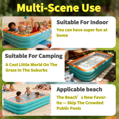 Heavy-Duty Inflatable Family Swimming Pool – Thickened Large Backyard & Lawn Pool for Outdoor Parties and Summer Fun