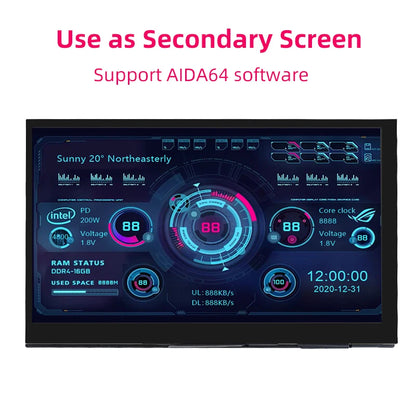 7 Inch Portable IPS Touch Screen Display – 1024x600 Monitor with Optional Speakers for Raspberry Pi 5/4B/3B+, Laptop, PC
