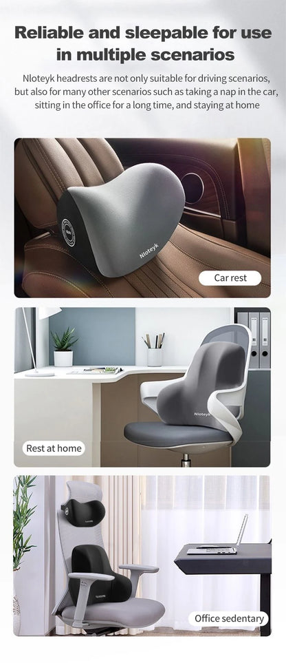 Memory Foam Car Neck & Lumbar Support Cushion – Universal Car Seat Pillow for Neck and Waist Comfort