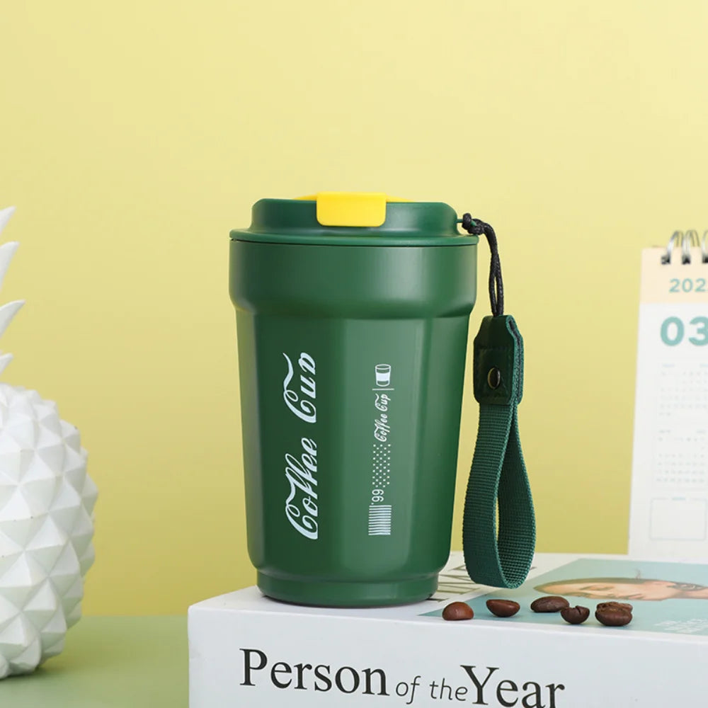 Stainless Steel Thermos Coffee Mug – Leakproof Double Wall Vacuum Travel Cup Portable Insulated Belt Carry Tumbler