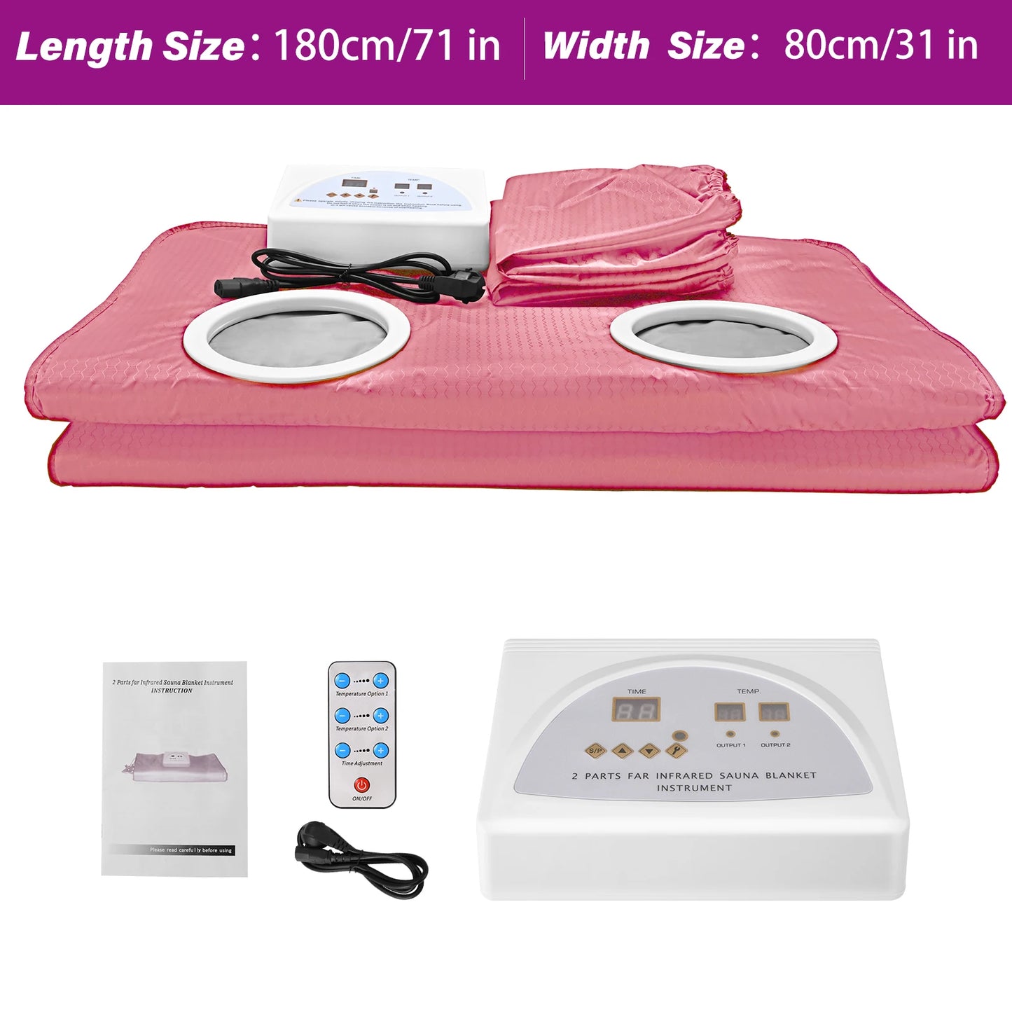 Purple Sauna Blanket with Sleeves – Slimming & Detox Thermal Weight Loss Blanket for Home Spa