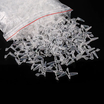 50PCS Micro 0.2ml Centrifuge Tubes – Transparent Plastic Test Tube Containers with Lids for Lab Use