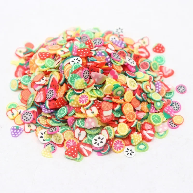 Boxi Polymer Clay Sprinkles - Star, Flower & Fruit Slice DIY Nail Art Accessories
