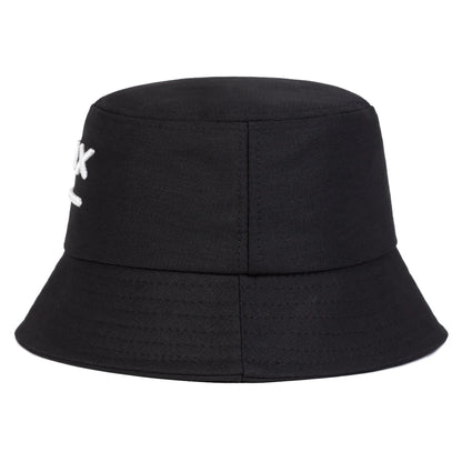 Unisex Smiling Face Embroidered Bucket Hat – Outdoor Casual Fisherman Cap with Sunscreen