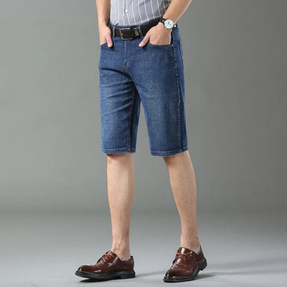 Men's Slim Fit Stretch Denim Shorts – Fashion Straight Black Summer Jeans