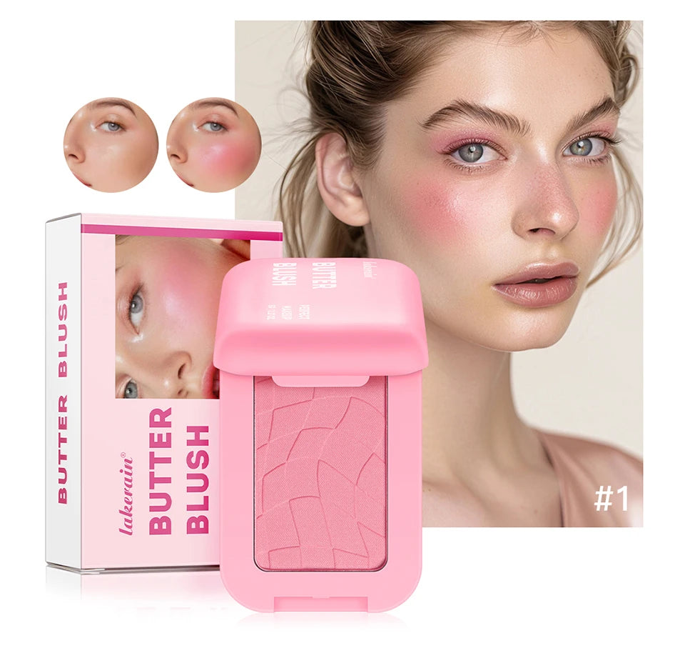 Professional Makeup Powder Blush - 12HR Wear, Vegan Formula, Pink Cream Blusher Palette for Face Cosmetics