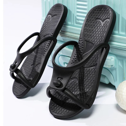 2024 Summer Foldable Travel Slippers for Men & Women – Lightweight EVA Non-Slip Beach & Indoor Soft Slides Sandals