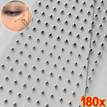 180PCS Non-Piercing Body Jewelry Stickers – Waterproof Self-Adhesive Fake Lip, Nose, Eyebrow & Belly Button Nails