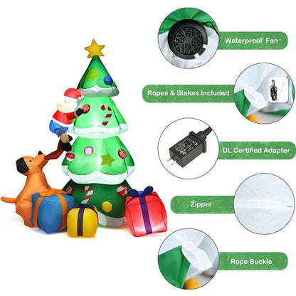 Christmas Tree Inflatable Decoration – Built-in LED Lights Ornament for Xmas Party, New Year, Indoor and Outdoor Garden Decor