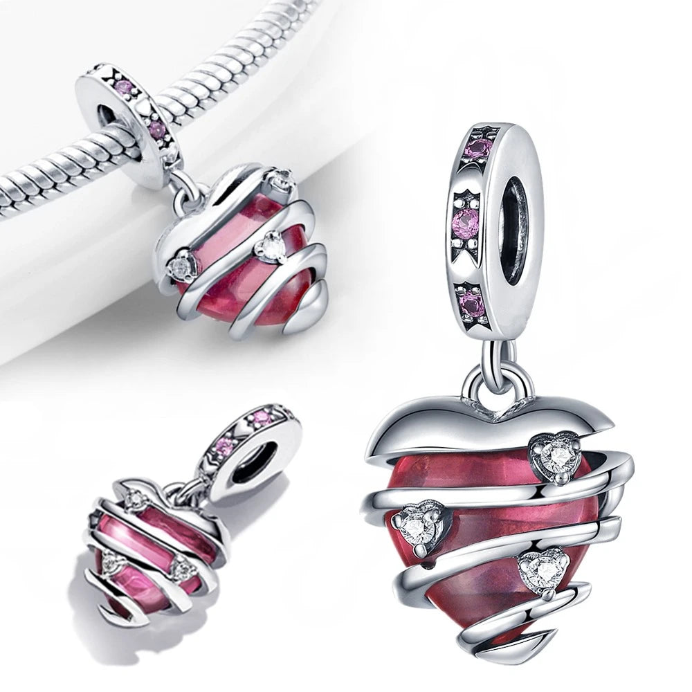 Chameleon Luminous Firefly & Butterfly Silver-Plated Charms - 925 Silver for DIY Bracelet Jewelry Making