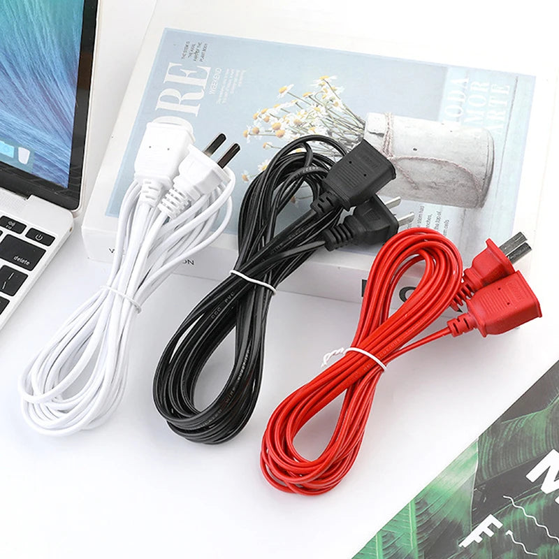 AC Power Cord with ON/OFF Switch - Two-Pin Plug Extension Cable Adapter for Home & Electronics